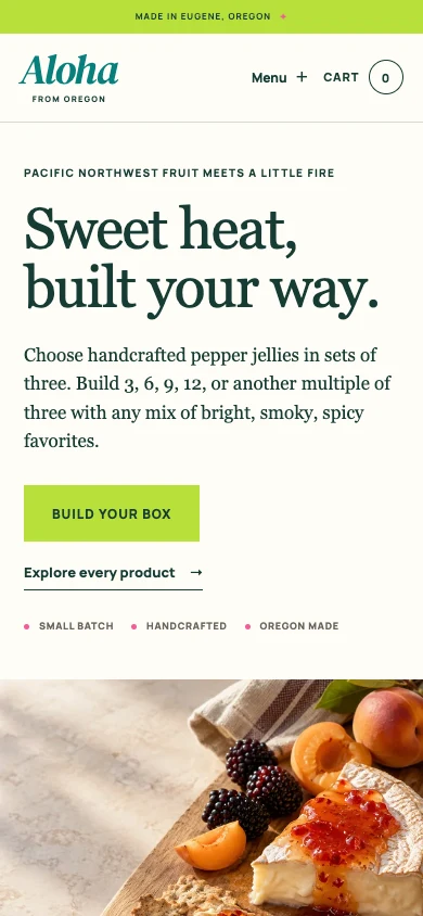 Redesigned mobile homepage · 390 × 844